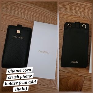 Chanel Black Quilted Phone Holder